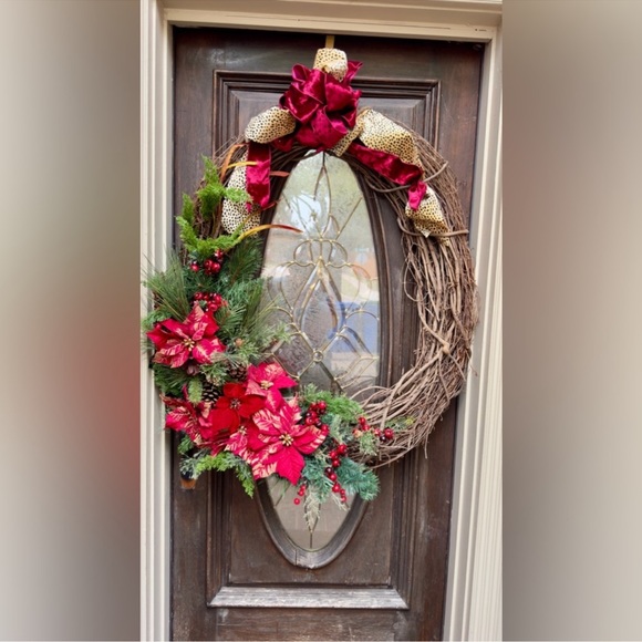 HUGE WREATH Christmas Holiday Front Door Decor Custom High End Animal Print - Picture 3 of 15